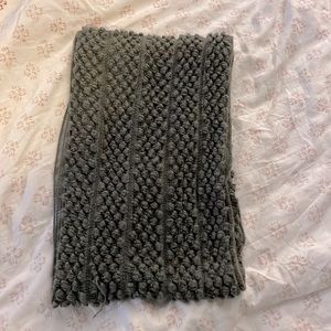 100% acrylic, pewter-grey, infinity scarf from Francesca’s